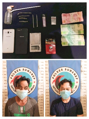 Tersangka Bersama Barang Buktinya