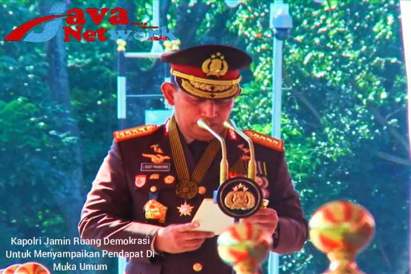 Kapolri Jenderal Listyo Sigit Prabowo MSi Saat Memberikan Sambutan HUT Bhayangkara Ke-76 Di Akpol Semarang