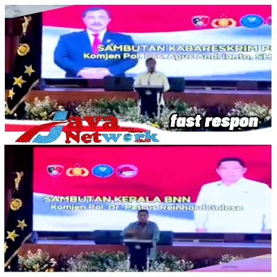 Sambutan Kabareskrim Mabes Polri Komjen Pol Agus Andrianto Dan Sambutan Kepala BNN Komjen Pol Petrus R Golose
