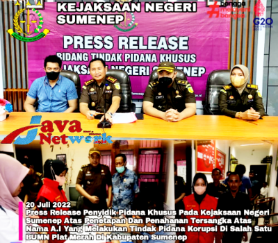 Kajari Sumenep Trimo SH MH Saat Konferensi Pers Dikantor Kejari Sumenep