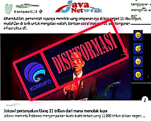Pamflet Disinformasi Presiden Jokowi Simpan Uang Rp 11 Ribu Triliun