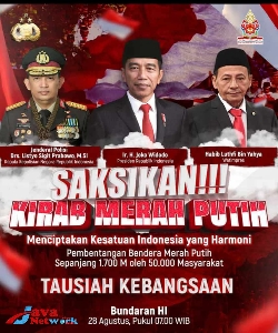 Pamflet Kirab Merah Putih Menciptakan Kesatuan Indonesia Harmoni