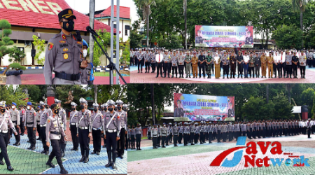 Kapolres Sumenep AKBP Edo Satya Kentriko SH SIK MH Saat Pimpin Apel Gelar Pasukan 
