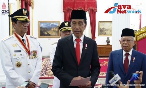 Presiden Jokowi Dan Wakil Presiden KH Ma'ruf Amin Saat Pelantikan PJ Gubernur DKI