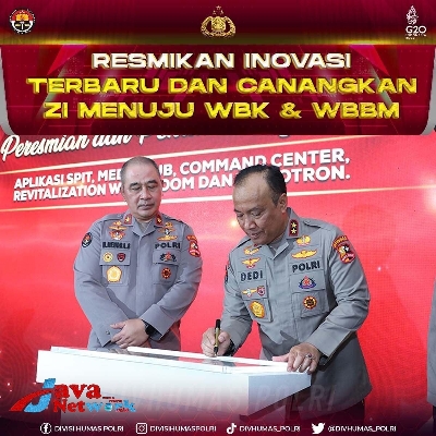 Kadivhumas Mabes Polri Saat Meresmikan Inovasi Terbaru dan Canangkan ZI Menuju WBK dan WBBM