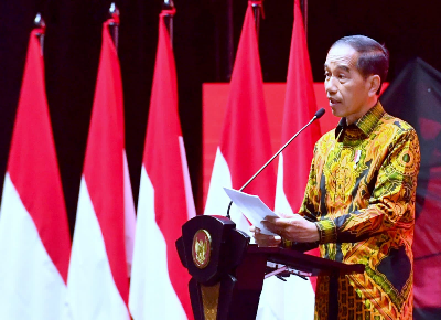 Presiden Jokowi Saat Menyampaikan Sambutan