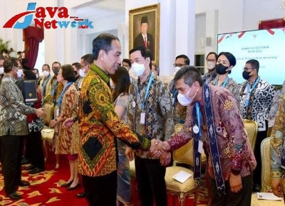 Presiden Jokowi Saat Acara Kompas 100 CEO Forum Tahun 2022