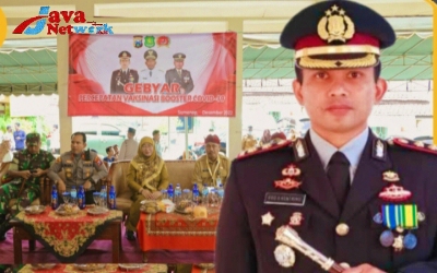 Kapolres Sumenep AKBP Edo Satya Kentriko SH SIK MH Saat Menghadiri Gebyar Percepatan Vaksinasi Booster Covid-19