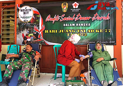 Kodim 0827/Sumenep Gelar Baksos Donor Darah Dalam Rangka Hari Juang TNI AD ke-77 Tahun
