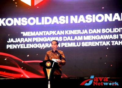 Presiden Jokowi Saat Memberikan Sambutan Pada Konsolidasi Nasional Bawaslu