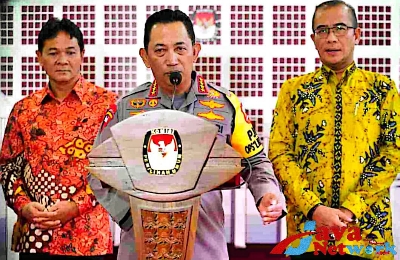 Kapolri Jenderal Polisi Drs Listyo Sigit Prabowo MSi Saat Memberikan Sambutan di Kantor KPU Pusat