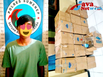 Tersangka Suadi dan Beberapa Dos isi Miras Jenis Arak Tuban