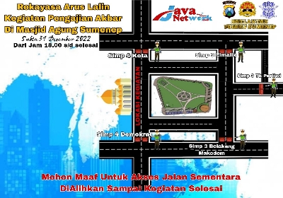 Rekayasa Arus Lalin Malam Tahun Baru 2023 di Kota Sumenep