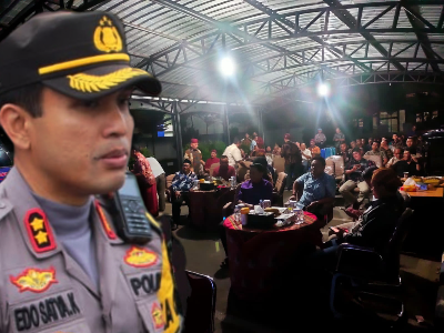 Kapolres Sumenep Dan Giat Nobar Wayang Orang Pandawa Boyong di Halaman Satpas SIM Polres Sumenep