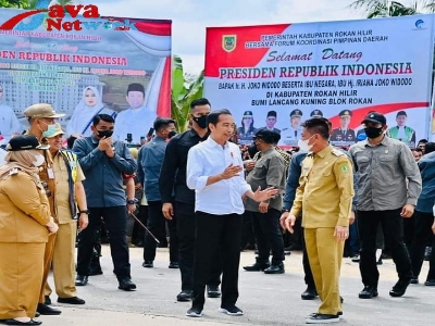 Presiden Jokowi Saat Mereka SPAM Durolis di Kabupaten Rokan Hilir Riau