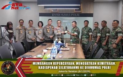 Suasana Membangun Kepercayaan, Menguatkan Kemitraan, Kadispenad Silaturahmi ke Divhumas Polri