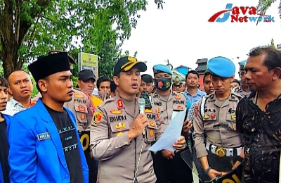 Kapolres Sumenep AKBP Edo Satya Kentriko SH SIK MH Saat Menemui UNRAS PMII 