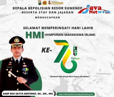 Pamflet Ucapan Kapolres Sumenep Dan Jajaran Dalam Rangka Peringatan Hari Lahir HMI ke-76 Tahun