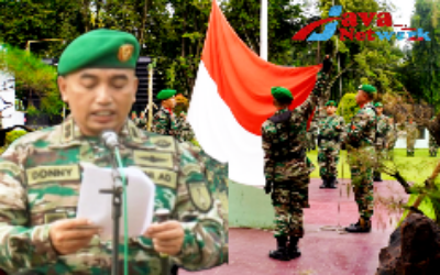 Dandim Sumenep Letkol Czi Donny Pramudya Mahardi SE MSi Saat Membacakan Amanat KASAD dan Upacara 17 an