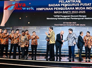 Presiden Jokowi Saat Menghadiri Pelantikan Pengurus Pusat HIPMI