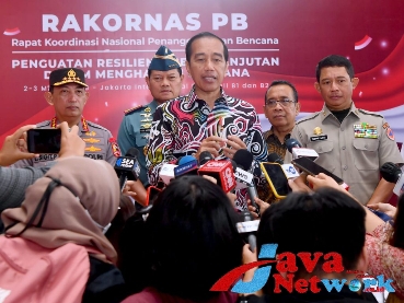 Presiden Jokowi Memberikan Konferensi Pers Usai Membuka Rakornas BNPB
