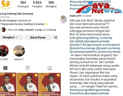 Screenshot Instagram Kacong Cebbhing Sumenep