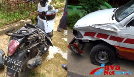 Tabrakan Mobil Ambulance Vs Honda Scoopy di Jalan Nasional KM-27 Desa Karduluk Akibatkan Satu Orang Meninggal Dunia