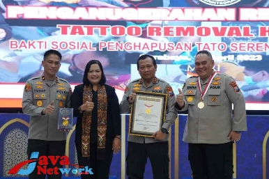 Biddokes Polda Jatim Pecahkan Rekor Muri, Gelar Penghapusan Tatto Dengan Jumlah Terbanyak 1390 Peserta di 10 RS Bhayangkara di Jawa Timur