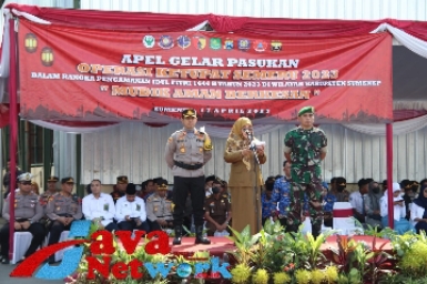 Dandim Sumenep Mengikuti Apel Gelar Pasukan Operasi Ketupat Semeru 2023