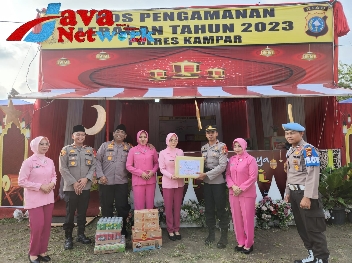Kapolres Kampar Tinjau Pospam Ops Ketupat Lancang Kuning 2023 di Lapangan Merdeka dan Gerbang Tol Bangkinang