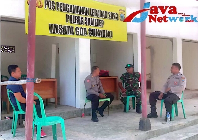 Lebaran ke Dua, Babinsa Koramil 0827/11 Pasongsongan Pantau Obyek Wisata Goa Soekarno