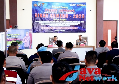 Suasana Kegiatan Kapolres Sumenep AKBP Edo Satya Kentriko, SH, SIK, MH saat Pimpin Pelatihan Pra Operasi Kepolisian Kewilayahan Sikat Semeru 2023