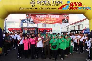 Kapolres Sumenep AKBP Edo Satya Kentriko, SH, SIK, MH Bersama Keluarga Besar Polres Sumenep dan Kodim 0827/Sumenep Pada Kegiatan JJS Yang Digelar Polres Sumenep Dalam Rangka Menyambut HUT Bhayangkara ke-77