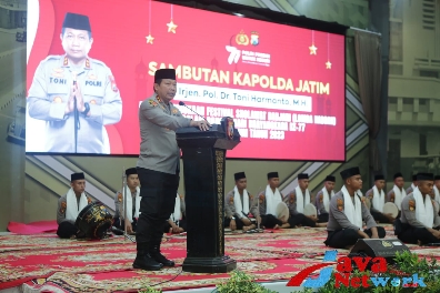 Kapolda Jatim Irjen Pol Dr Toni Harmanto MH Saat Memberikan Sambutan Pada Pembukaan Festival Sholawat Dan Hadrah