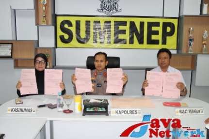 Kapolres Sumenep, AKBP Edo Satya Kentriko, SH, SIK, MH Didampingi Kasat Reskrim AKP Irwan Nugraha Dan Kasi Humas Polres Sumenep AKP Widiarti SH