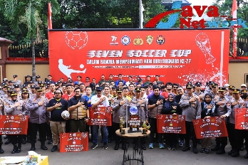 Wujudkan Pemilu Damai 2024, Polri Bersama Wartawan Gelar Bhayangkara Presisi Seven Soccer Cup