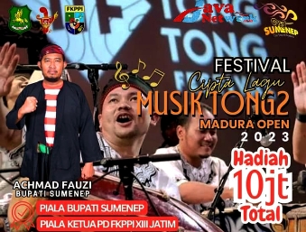 Pamflet Pemkab Sumenep Bersama FKPPI Gelar Festival Cipta Musik Tong-Tong Madura Open 2023
