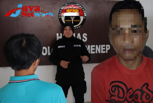 Kasi Humas Polres Sumenep AKP Widiarti SH Saat Memberikan Konferensi Persnya (Foto Tersangka Pelaku Pencabulan Anak Dibawah Umur NY)
