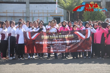 Sambut HUT Polwan RI ke-75, Polwan Polres Sumenep Gelar Olahraga Bersama