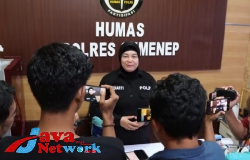 Kasi Humas Polres Sumenep, AKP Widiarti, SH Saat Memberikan Konferensi Persnya