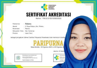 Kepala Puskesmas Rubaru, Desy Febryana dan Sertifikat Akreditasi Paripurna Kemenkes RI 2023