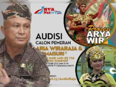 Kadisbudporapar Sumenep, Moh Ikhsan, SPd, MT dan Banner Audisi Calon Pemeran Arya Wiraraja dan Permaisuri