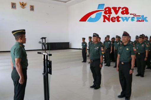 Kasdim Pimpin Upacara Kenaikan Pangkat Pama, Bintara dan Tamtama Kodim 0827/Sumenep
