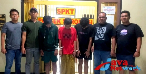 Ketiga Pelaku Pencurian Kabel Listrik PLN Saat Diamankan Polsek Saronggi, Minggu (05/11/2023)