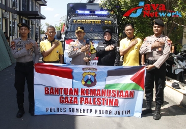 Wujud Peduli dan Solidaritas, Polres Sumenep Salurkan Bantuan Kemanusiaan Untuk Palestina, Minggu (26/11/2023)