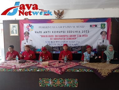 Kepala Inspektur Kabupaten Sumenep, Drs. R. Achmad Syahwan Efendi Saat Memberikan Sambutan Pada Kegiatan Sosialisasi Anti Korupsi Di Pendopo Kecamatan Pragaan Sumenep, Jum'at (01/11/2023)