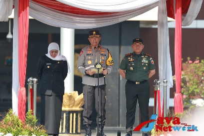 Kapolda Jatim Pimpin Apel Gelar Pasukan Operasi Lilin Semeru 2023, Kamis (21/12/2023)