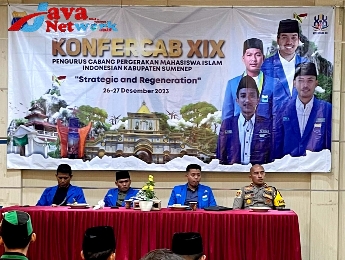 Wakapolres Sumenep Kompol Arif Mahari SIP SIK MH Saat Menghadiri Pelaksanaan Konfercab PC PMII Sumenep di Hotel C1, Selasa (26/12/2023)