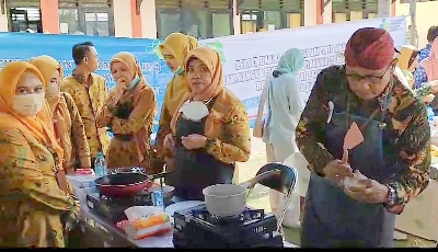 Suasana Lomba Masak MP-ASI digelar Dinkes P2KB Sumenep Berlangsung Meriah, Kamis (25/01/2024)