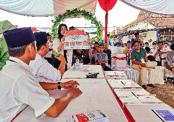 Suasana Simulasi Pemungutan dan Penghitungan Suara Yang Digelar KPU Sumenep, Selasa (30/01/2024)